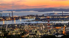 工場夕景