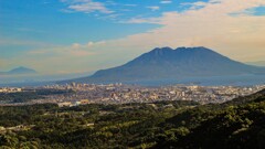 鹿児島市街と桜島