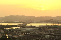 夕日の橋 (倉敷みなと大橋) ①