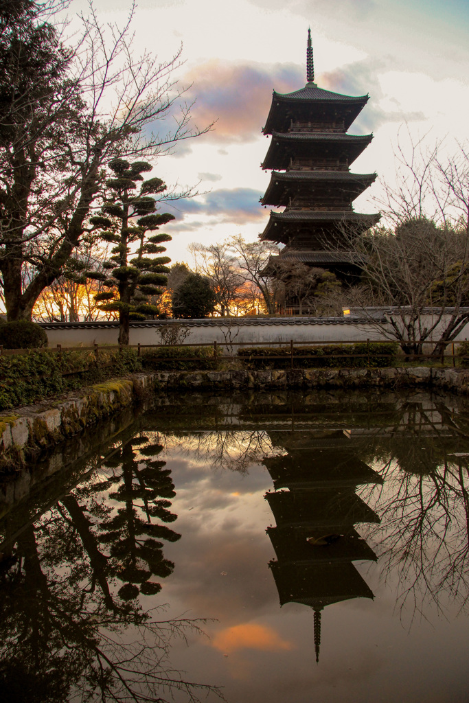 五重塔の夕景