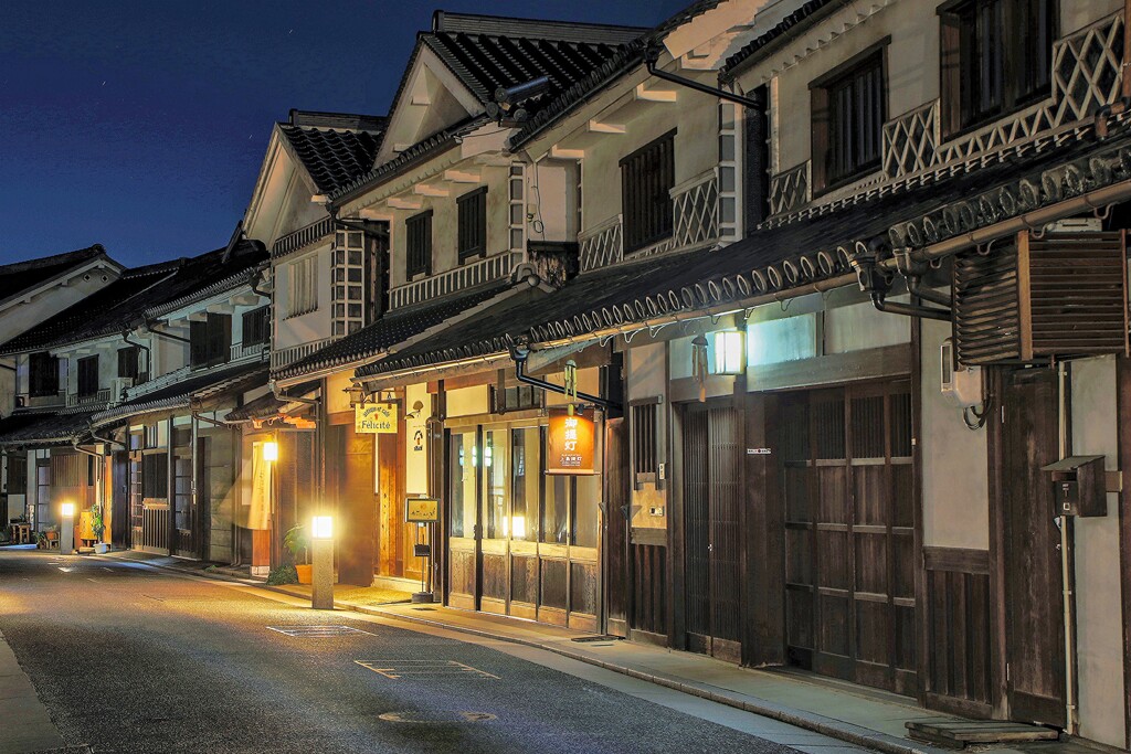 夜の美観地区 本町通り！