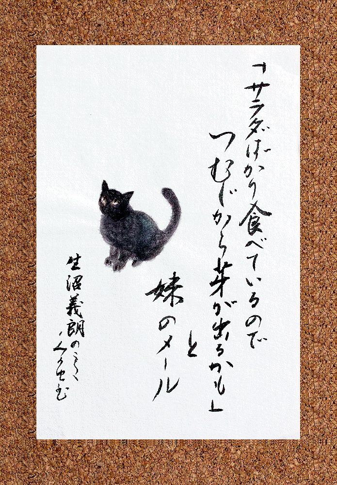 「サラダばかり食べているのでつむじから芽が出るかもと」妹のメール　生沼義朗