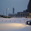 早朝の東口