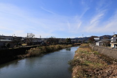 二万石橋より西馬音内川を望む