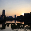 お濠の夕日