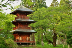 晴れて神社