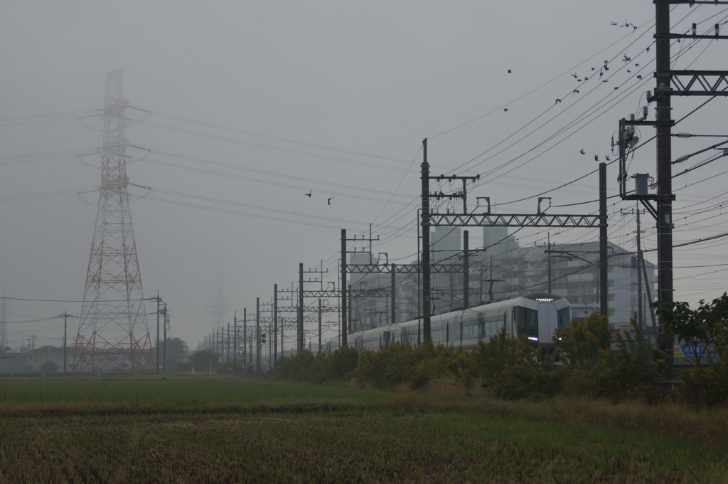 お写ん歩(26)-1（霧×電車）