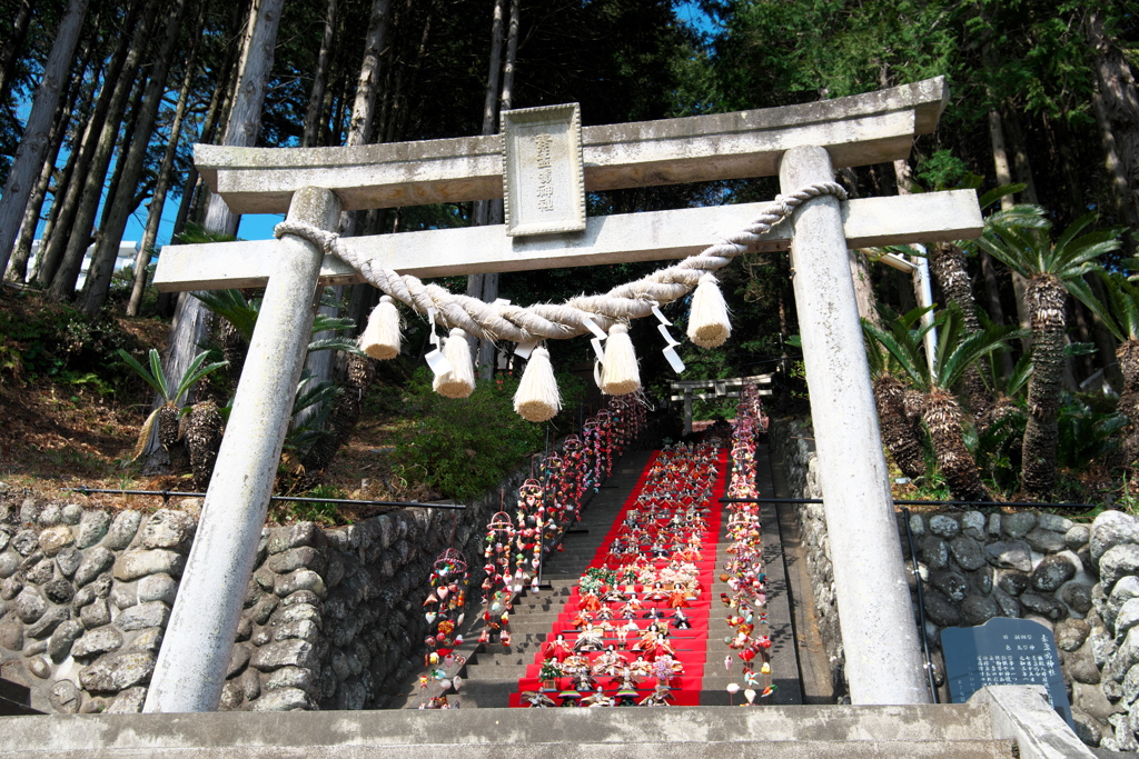 お出かけ(68)-2（鳥居×雛壇飾り@素盞嗚神社）