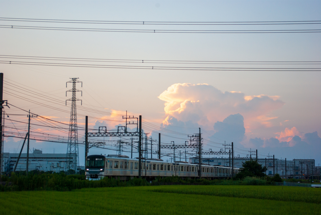 電車と夕焼け(5)-2