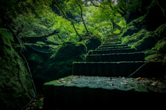 千厳渓の階段