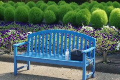 青いベンチ