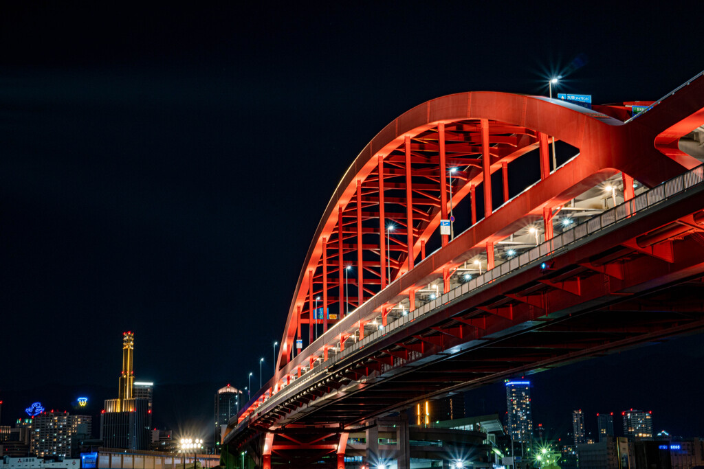 夜の神戸大橋