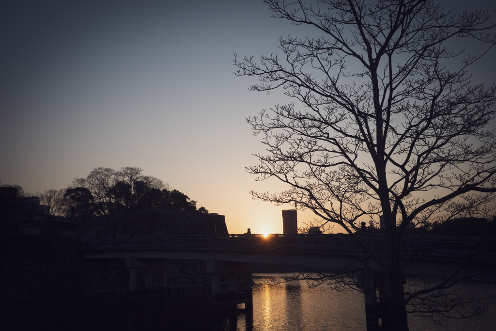 極楽橋と夕陽