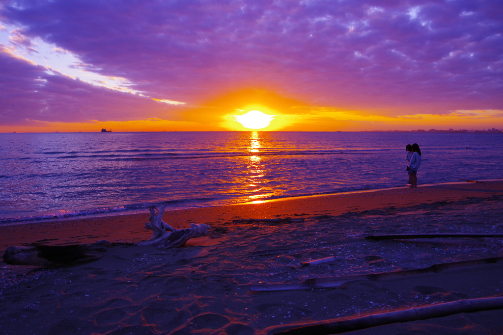いなげ浜の夕陽