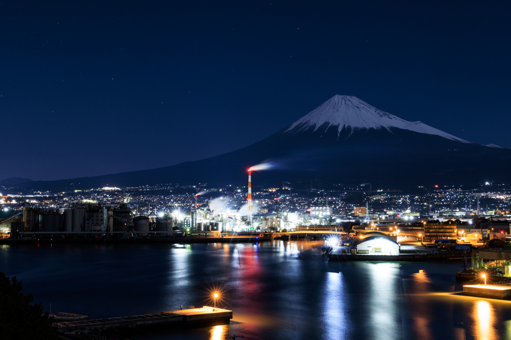工場夜景と富士山 その2
