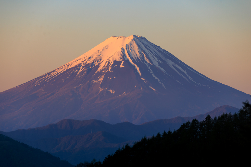 朝焼けの富士