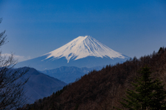 某峠より　青空と富士山