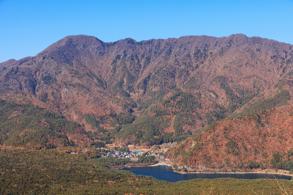 紅葉台展望台にて　西湖方面を望む