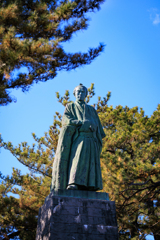 桂浜にて 坂本龍馬像