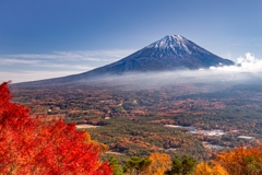 鳴沢村紅葉台にて