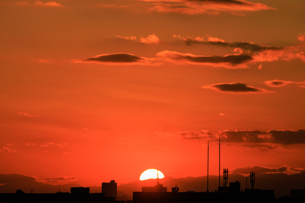 今年最初の屋上夕焼け　その２