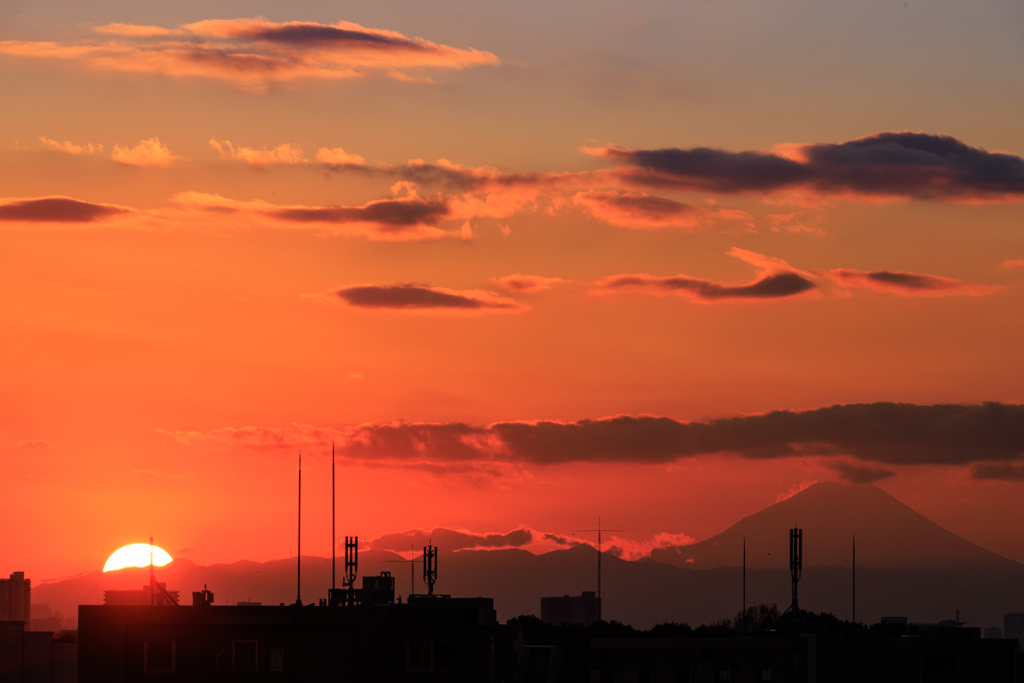 今年最初の屋上夕焼け　その３