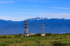 高ボッチ高原より 遠くの山々を望む