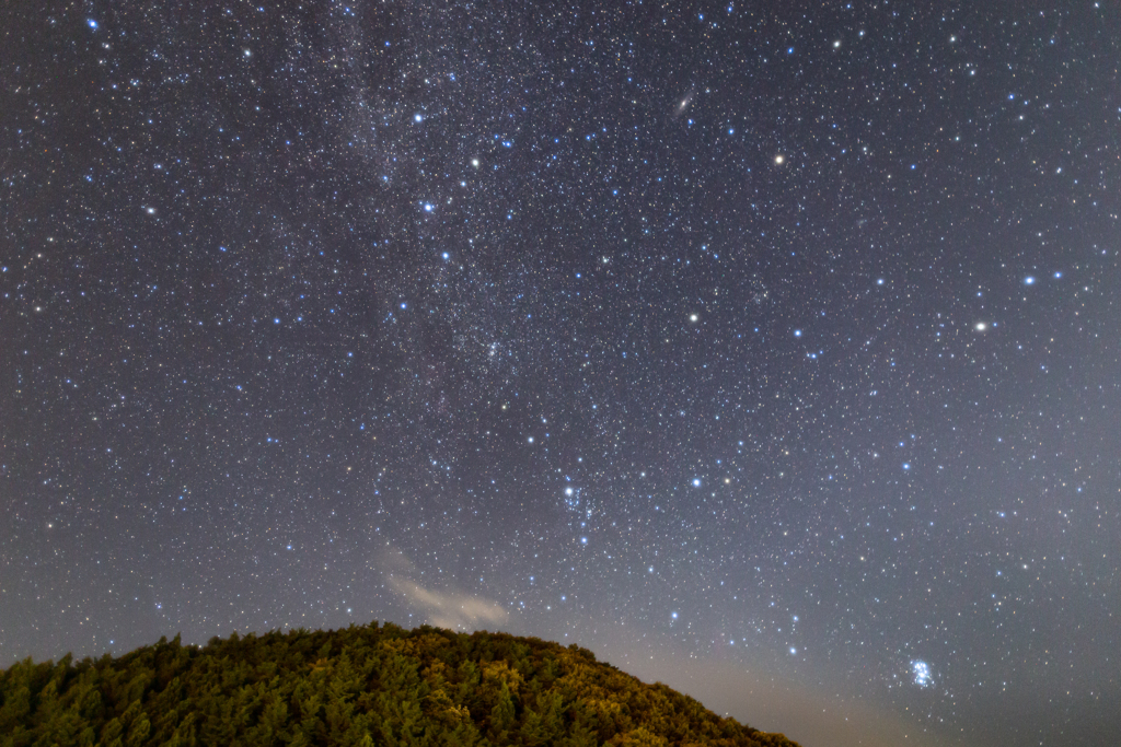 猪苗代湖付近の星空