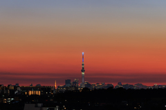 屋上より スカイツリーと東京タワー