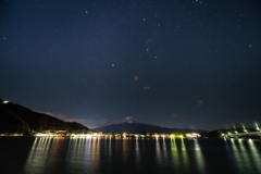 河口湖 富士山と星空