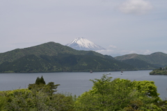 芦ノ湖と富士山