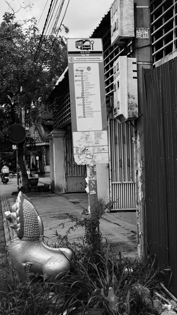 ゴミ捨て場に変貌したバス停