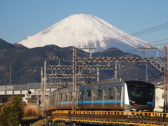 見事な晴天に電車も微笑む