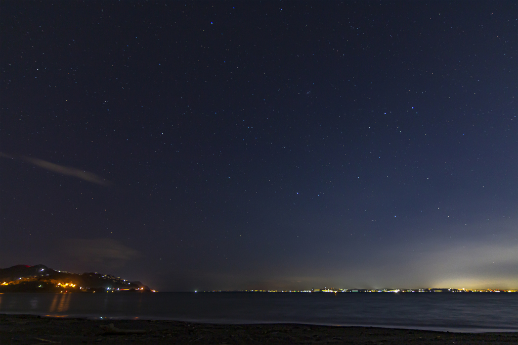 渚と夜景と星空と