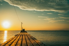 夕焼けの海　夏