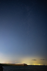 夕方の防波堤