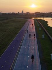 1周23.5km。戻れない道のりを走る。