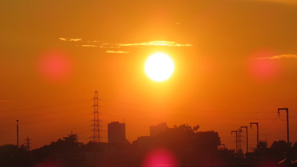 真っ赤な夕陽