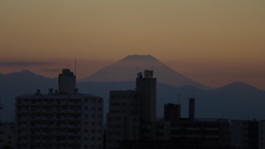 日没直後の富士山