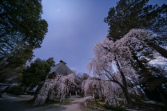 月明かりに浮かぶ寺