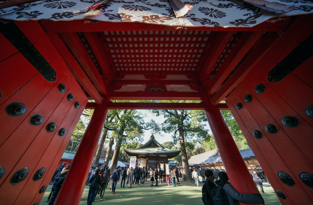 一礼して見上げた初詣