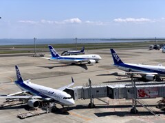 空港に飛行機たくさん