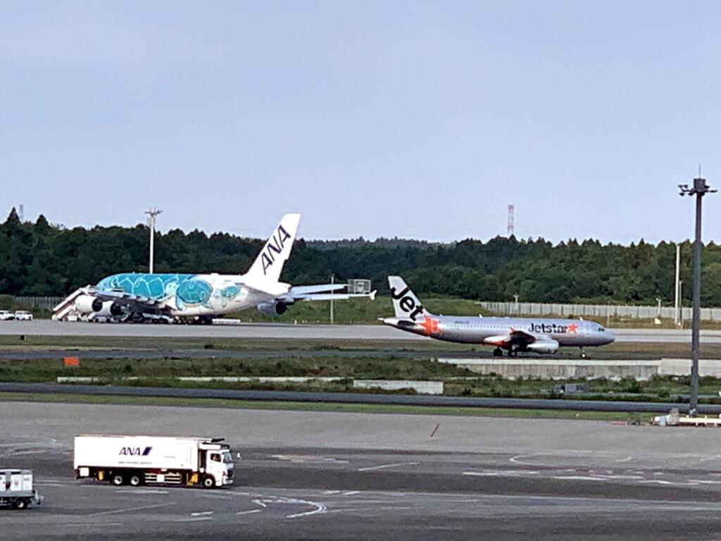 ANAとJetstarが背を向けて