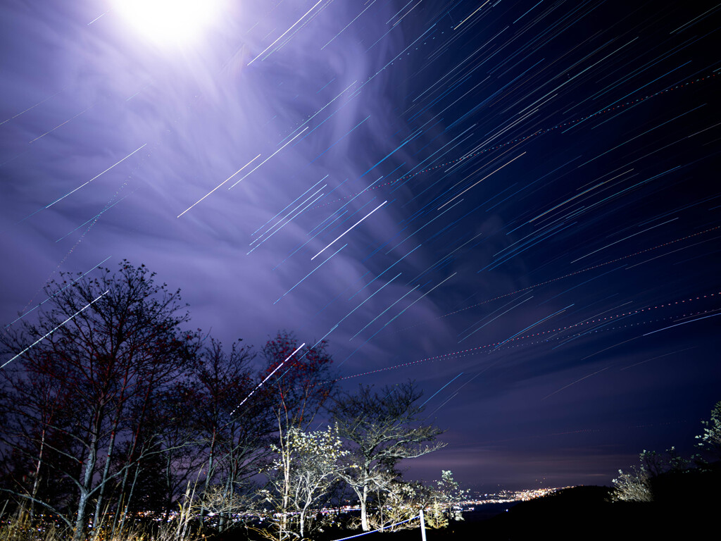 街を照らす山上の星