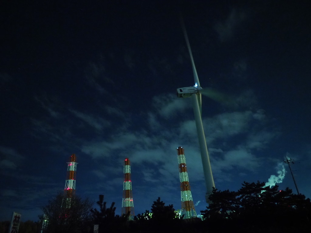 風車夜景