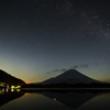 精進湖の富士と天の川