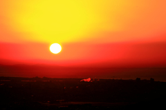 真っ赤な日の出