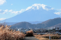 正面に富士山