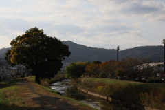 川の先の山々