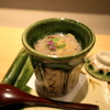 割烹　おい河にて深原茶碗蒸し蟹餡掛け